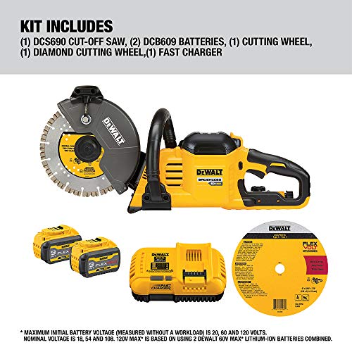 DEWALT FLEXVOLT 60V MAX Cut-Off Saw Kit, 9-Inch (DCS690X2)