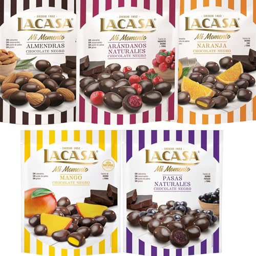 Lacasa Mi Momento pack de 5:Arándano Negro,Pasas Negro 150G,Almendra Negro,Naranja Negro,Mango Negro 115G