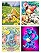 Lot de 4 pièces de peinture diamant 5D, mosaïque artisanale, décoration murale la plus populaire (animaux de dessin animé)