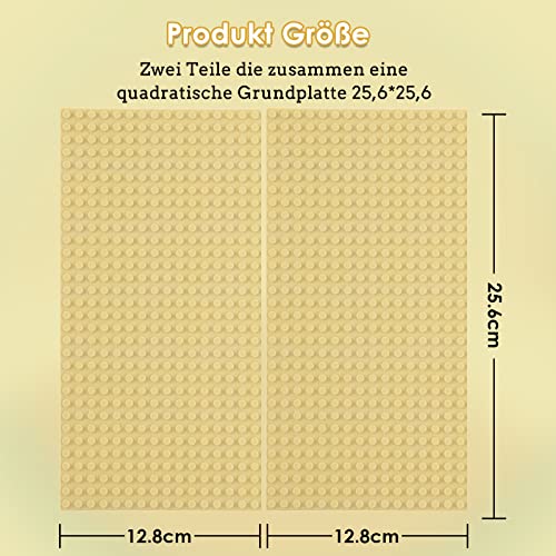 shineFinder 8 base Plates Compatible with Lego, Baseplate 5"x10" with 16 x 32 stud board (Sand), 8PCS - Image 2