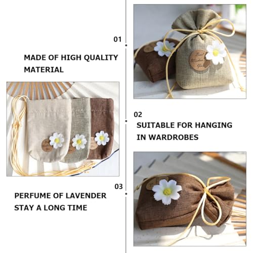 9 bolsas perfumadas portátiles de lino con cordón miniatura 3
