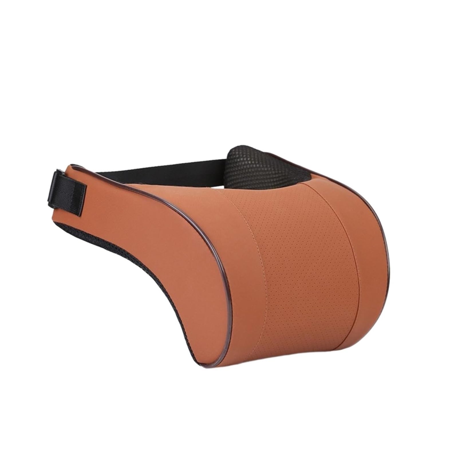 SSIMOO PU Leather Auto Car Neck Pillow Memory Foam Filling Neck Rest Seat Poggiatesta Cuscino Soluzione di Supporto Compatibile con Bambini e Adulti (Color : Brown)