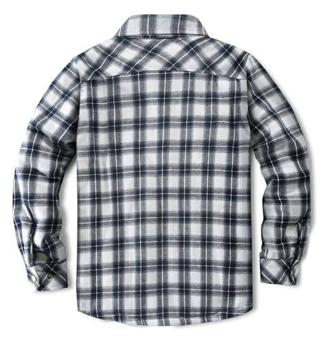 Image of Men's Sherpa Cotton Flannel Shirt Jacket Plaid Button Coat Pocket