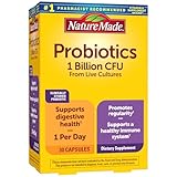 Nature Made Probiotics for Women and Men, Probiotic Capsules 1 Billion CFU from Live Cultures for Immune & Digestive Support, 30 Capsules, 30 Day Supply