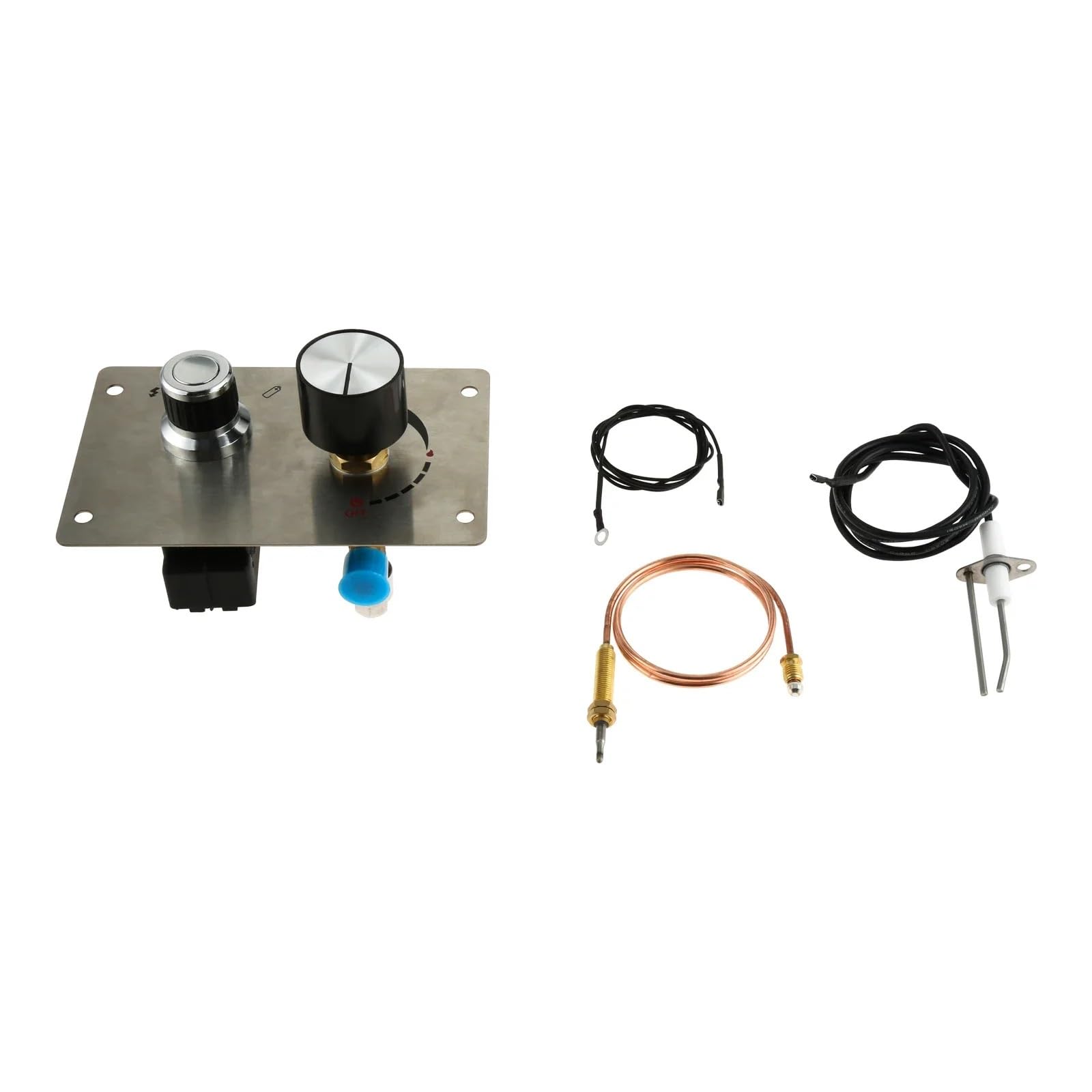 Sistema de Control brasero Panel plano, placa frontal acero inoxidable para fogón, quemador seguro Gas, calentador cinta encendido por chispa, 1 Juego