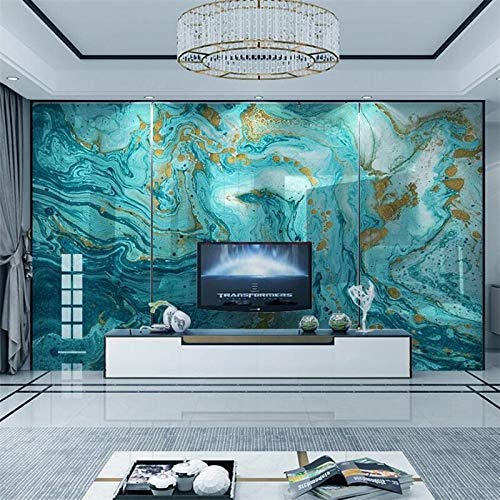 Murales Pared Xxl Fashion Blue Abstract Ink Landscape Stone Pattern 250X175CM 3D Tela No Tejida Cover