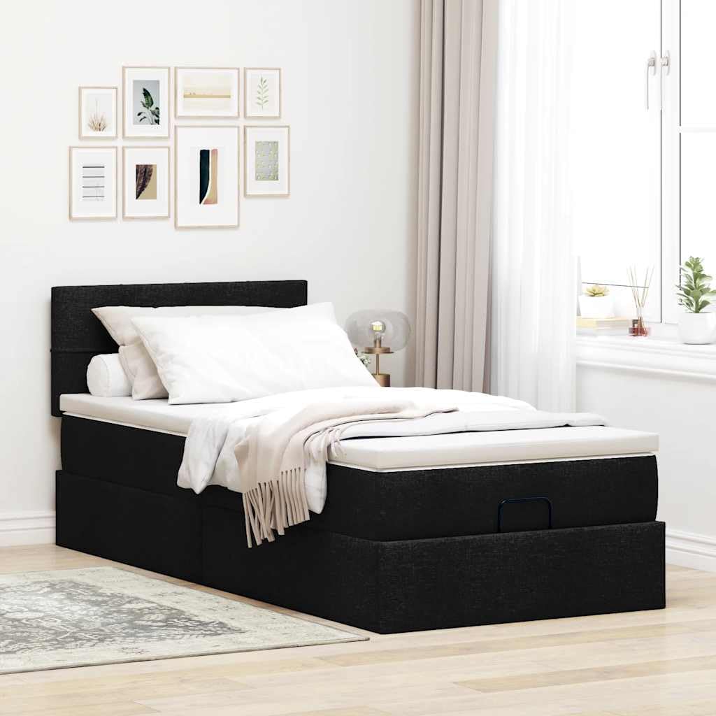 Design Multifunzionale Tessuto Premium con Contenitore Letto Pouf 90x190