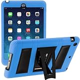 i-Blason Apple iPad Mini 2/3 Case with Retina Display ArmorBox 2 Layer Convertible [Hybrid] Full-Body Protection KickStand Case with Built-in Screen Protector for Kids Friendly (Blue/Black)