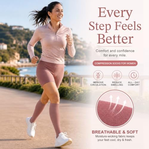 Image of Laite Hebe 4 Pairs-Compression Socks for Women&Men Circulation-Best Support for Nurses,Running,Athletic