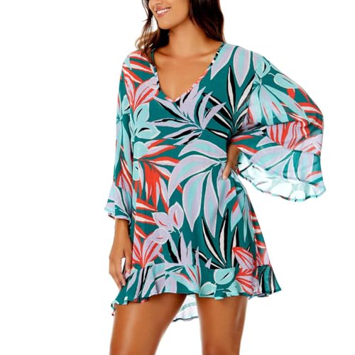Anne Cole Limited Edition Ladies Flounce V-Neck Tunic Cover-up