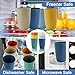 BUSOKIP Wheat Straw Cups 16 OZ, Plastic Drinking Glasses, Drinking Cup, Unbreakable Kitchen Cups Sets of 6, Microwave & Dishwasher Safe Water Glasses, Reusable Plastic Cup for Party (Multicolor)
