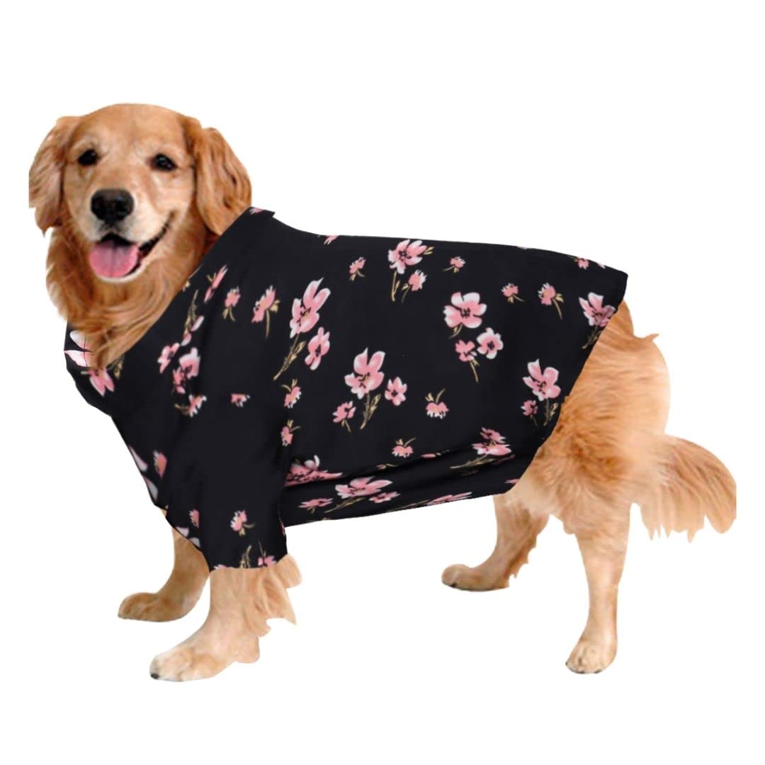 Sage Square Funky Soft Material Dog Shirt | Cool/Funky Print Pet | Soft Light Weight | Comfortable & Breathable Dog Clothing | Trendy Vest Outfit (XLarge - 24 inch) (Black Flower Print) (B0B63WRFNG) Amazon Price History, Amazon Price Tracker