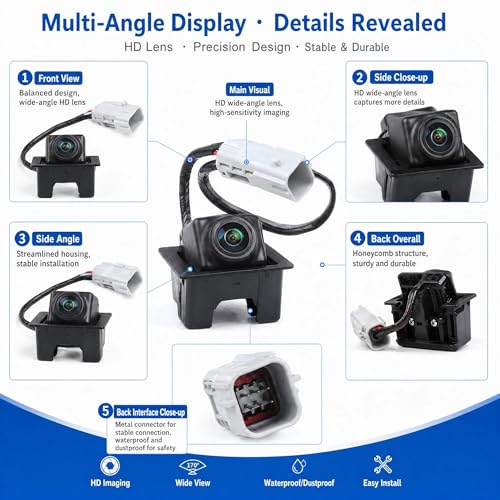 Image of No. 23205689 Rear View Backup Reverse Parking Camera /Rear View Camera | Compatible with Cadillac SRX 2010 2011 2012 2013 2014 2015 2016 [6 Pins] Rear Replace# 15926122 20910350 22915398