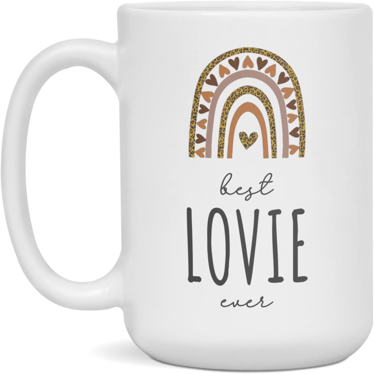 Lovie – Personalized Mugs For Women With Name, Customized Gifts For Girls, 15-Ounce White
