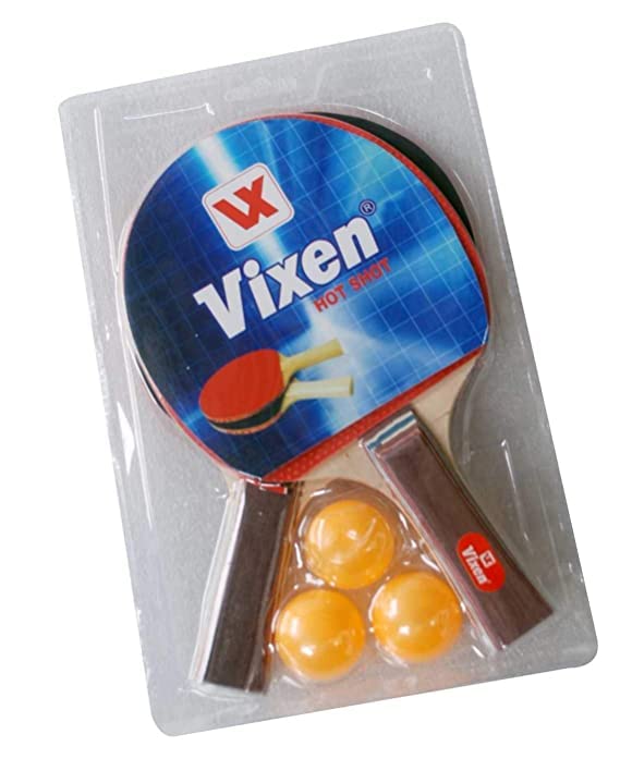 Buy Vixen Table Tennis Hot Shot 2 Bats and 3 Balls Blister Pack Online