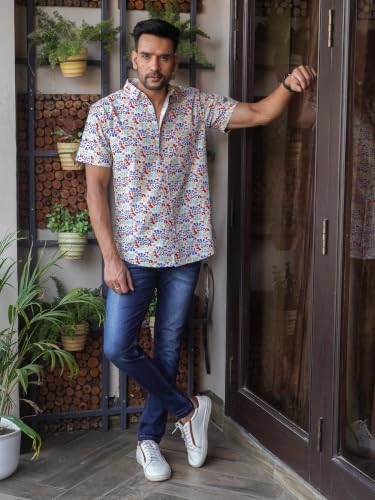 Image of Multicolor Floral Abstract Printed Shirt