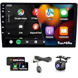 9' Wireless CarPlay & Android Auto,Double Din Car Stereo HD Touchscreen, Backup Camera, Bluetooth 5.4, GPS Navigation, Radio, Universal Fit for All Cars (64G)