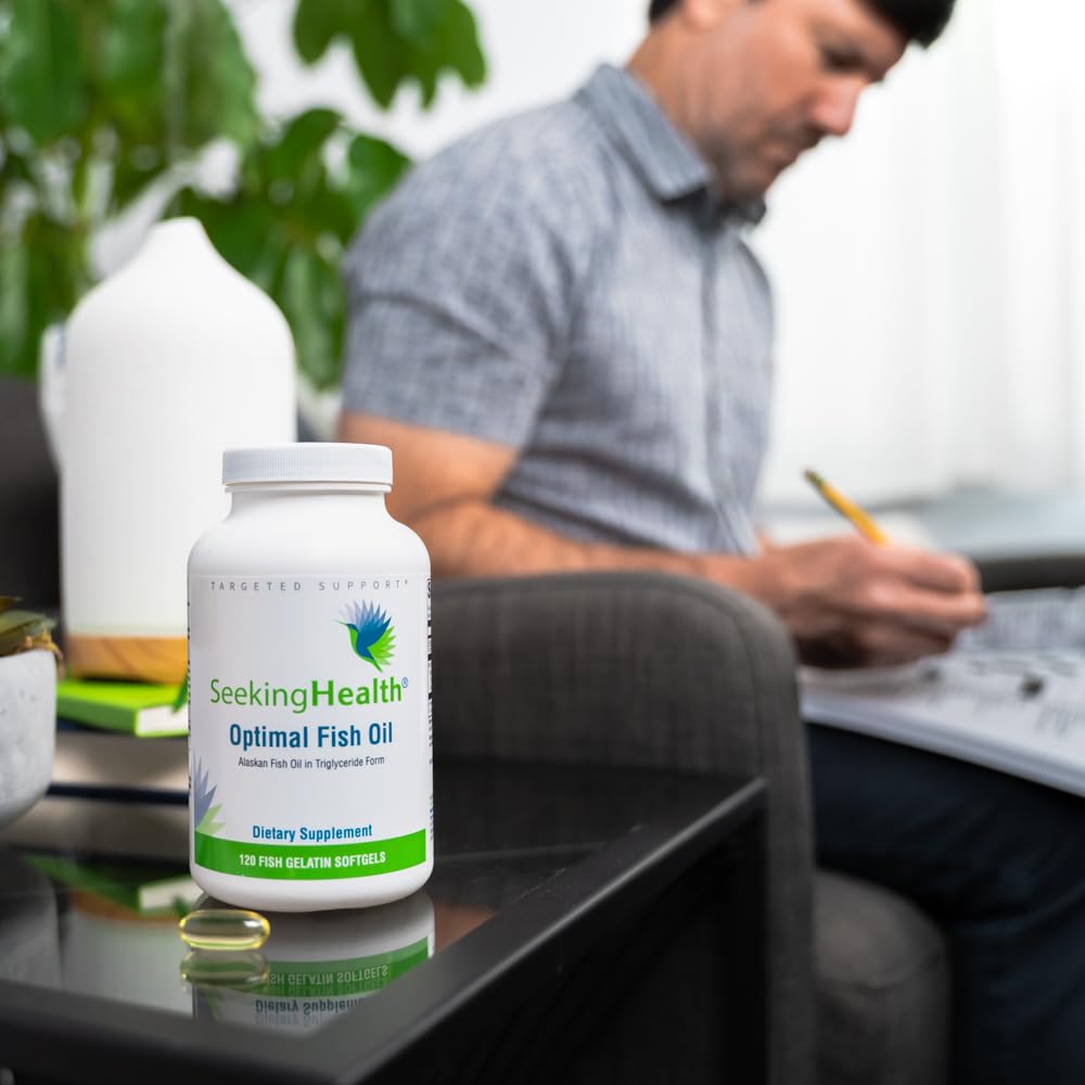 SEEKING HEALTH Capsule Molli di Olio di Pesce Ottimali – Olio di Pesce Omega 3 Acidi Grassi EPA DHA – Capsule di Olio di Pesce Ad Alta Concentrazione – Integratori Nutrizionali Omega-3 – 120 Softgels
