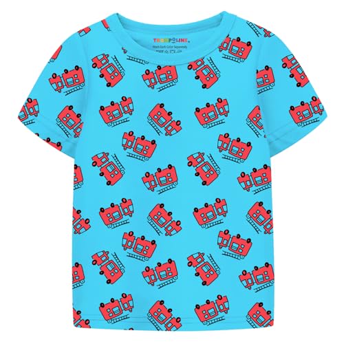 Image of Trampoline Boys Pack of 2 T-Shirt and Shorts Set - Fire Truck & Bee Print