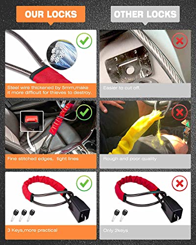 Tevlaphee TZ2SY001-R-US Steering Wheel Lock Seat Belt Lock Universal Anti Theft Device Car Lock Theft Prevention thumb #2