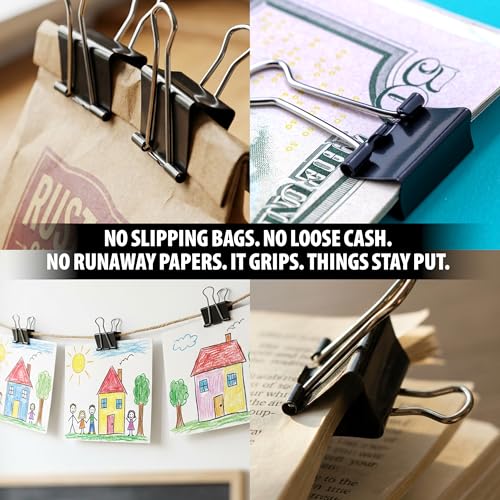 Officemate Small Binder Clips, Black, 12 Boxes of 1 Dozen Each (144 Total) (99020) image 5