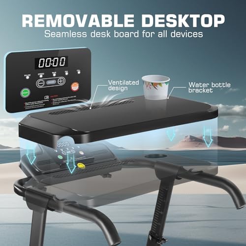 Caminadora plegable con escritorio y capacidad 300 lb miniatura 4