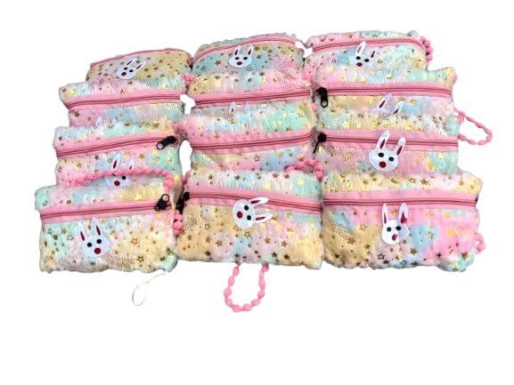 BB Unicorn Print Fur Bags for Kanya Pooja/Navratri/Birthday Return Gift - Kanjak Pujan Gift Pack of 12