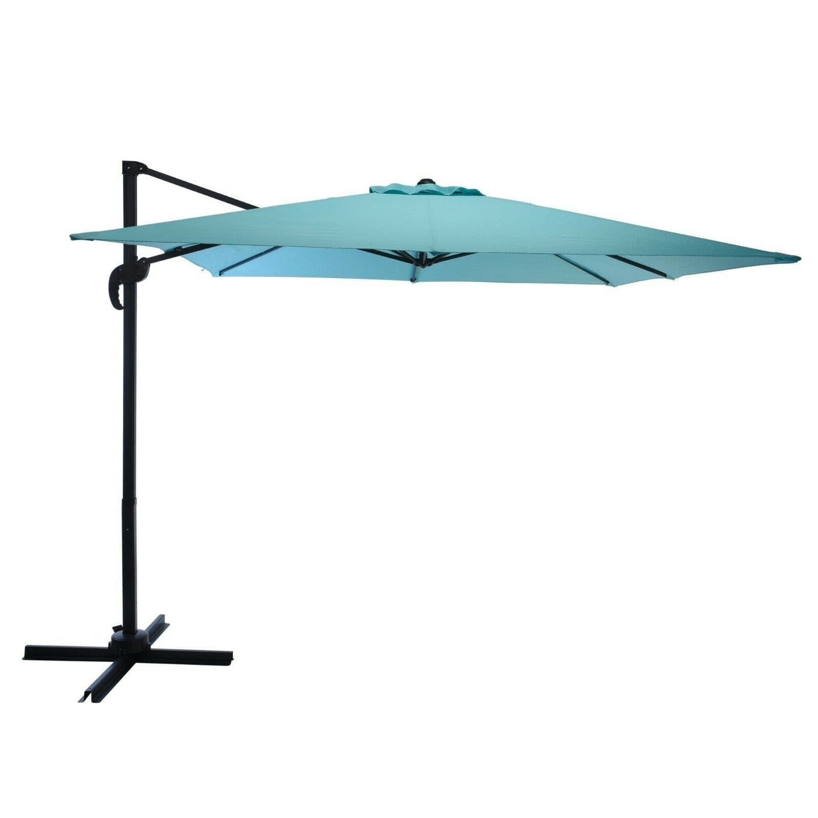 WDSOPK Outdoor Garden Light Blue Parasol Metal Sunshade Decoration 250cm Patio Umbrella