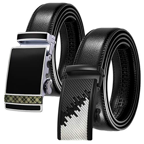 Preisvergleich Produktbild JINIU Herren Gürtel Schwarz Schwarz Gr. 124 cm, Schwarz 13&22