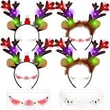 LUKIUP 4 Pièces Serre Tete Noel Lumineux Comprend 4 Autocollants Pour le...
