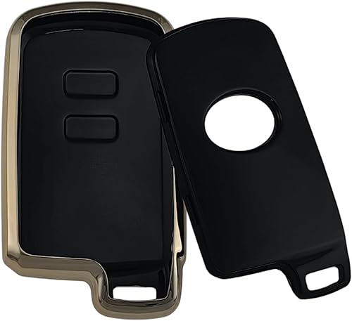 Miniatura 2 de Funda para llavero de TPU compatible con Toyota 4Runner C-HR Highlander Land Cruiser Prius C Prius V RAV4 (3 botones) (negroverde)