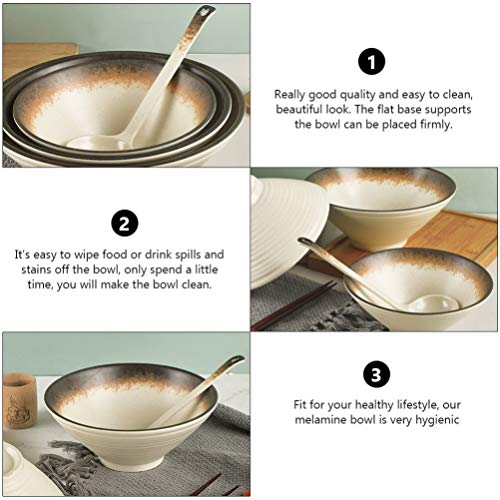 Yardwe 2Pcs Autêntico Japonês Ramen Tigela de Porcelana Tigela de Macarrão Conjunto de Sopa de Arroz