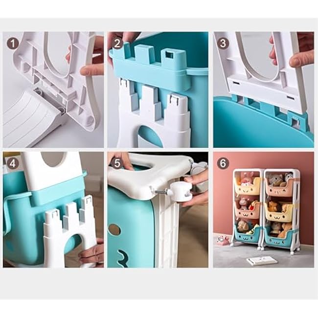 3 Tier Rolling Storage Cart,Mobile Plastic Storage Baskets,Multifunctional Storage Cart with Wheels for Living Room,Bedroom,Bathroom,Kitchen-8lISNGOv