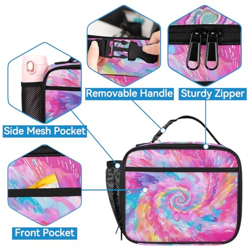 Tie Dye Backpack with Lunch Box Lightweight Large Travel Laptop Backpacks Set Casual Daypacks3