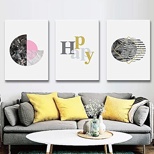 Affiches de cuisine géométriques et lettres d'or pour illuminer la décoration de salon