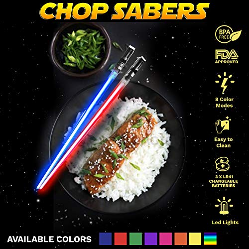 image for Chop Sabers LIGHTSABER CHOPSTICKS LIGHT UP STAR WARS LED Glowing Light