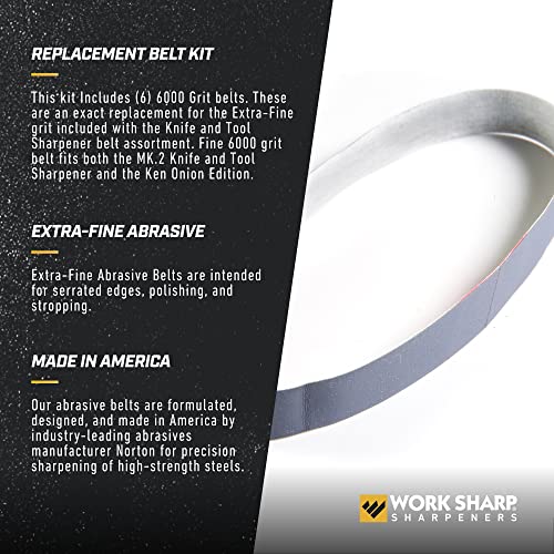 Work Sharp Knife & Tool Sharpener 6000 Grit Fine Replacement Belt Kit Wssa0002705 #TOP2
