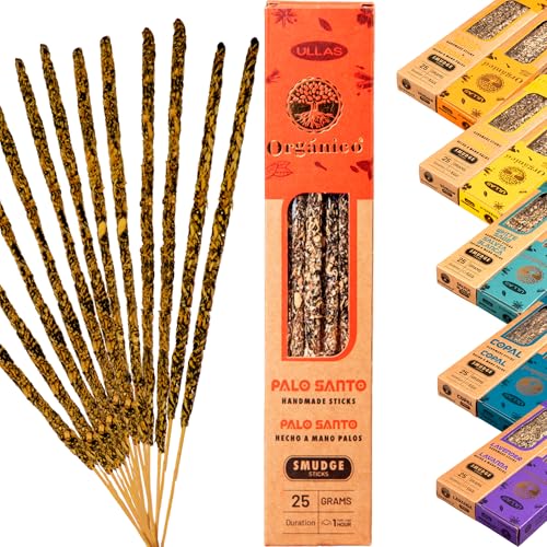 Incienso Palo Santo Natural Artesanal sin Tóxicos – Varillas Ecológicas para Limpieza Energética, Meditación y Aromaterapia – Larga Duración – Ullas