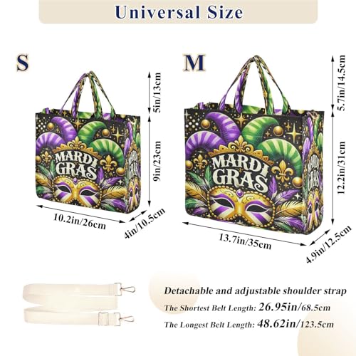 Emelivor Mardi Hat Carnival Tote Bag for Women Large Corduroy Canvas Tote Bag Teacher Crossbody Bag S4