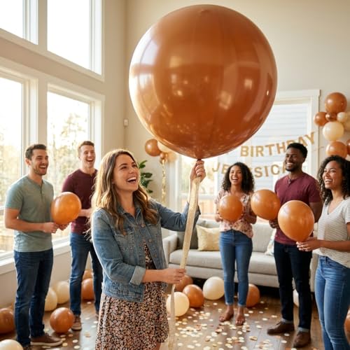 Image of KALOR Brown Giant 36 Inch 9pcs Large Latex Balloons