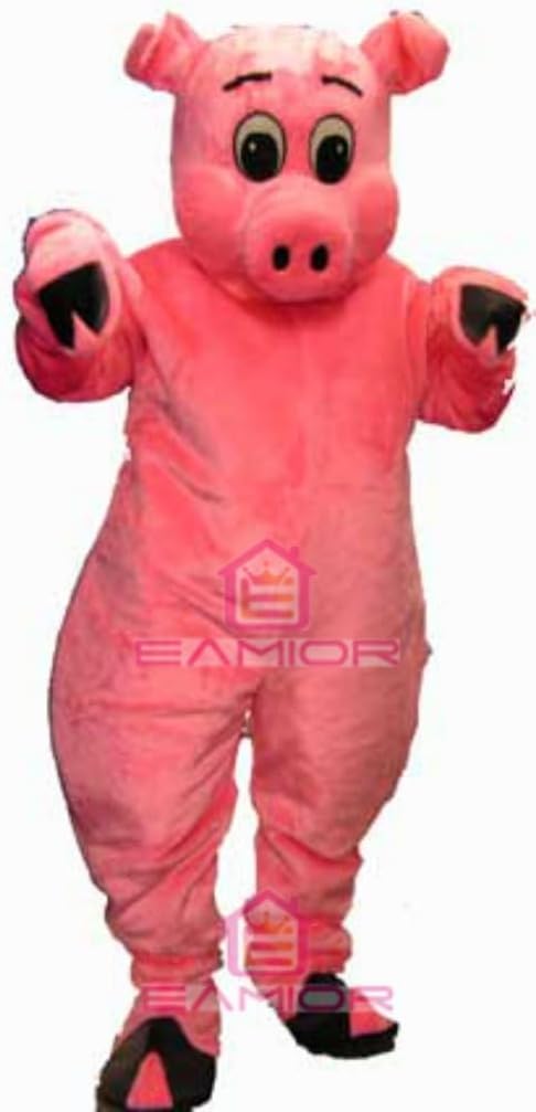 Silly Pink Pig Mascot Costume Adult Size for Men & Women with Built-in Fan Inside the Head