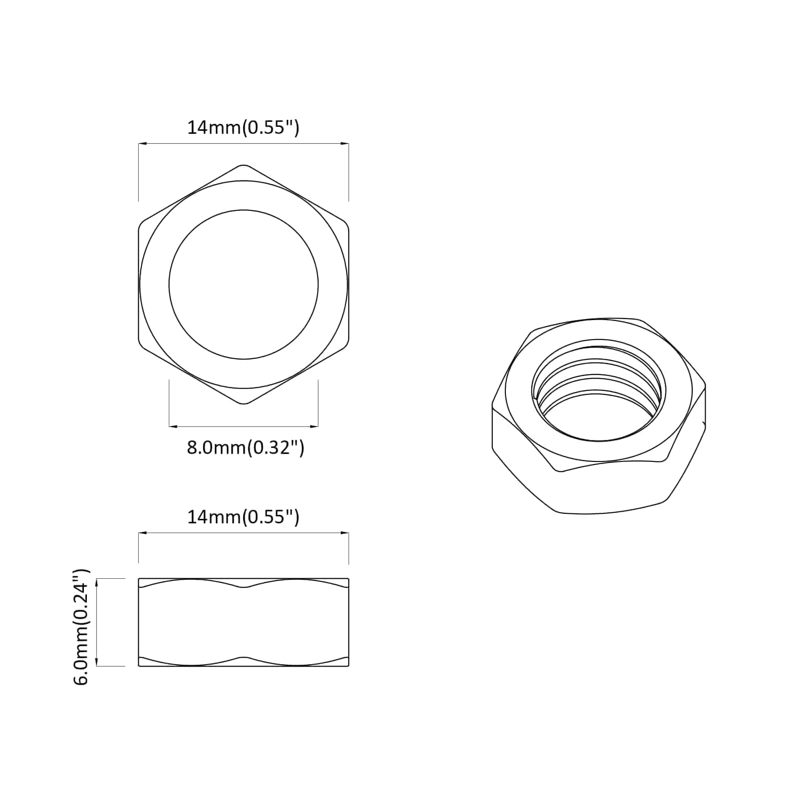 Tuercas hexagonales M8 3600 unidades, acero galvanizado, DIN 934, rosca estándar, plata, paquete grande para manualidades, industria y proyectos de bricolaje