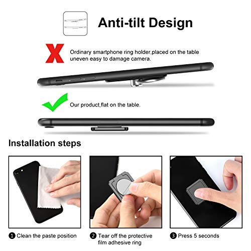 Icheckey Cell Phone Ring Holder Stand, 360° Rotation Universal Finger Ring Kickstand With Metal Phone Ring Grip For Magnetic Car Mount Compatible With All Smartphone, Ipad, Tablet, 2 Pack #TOP6