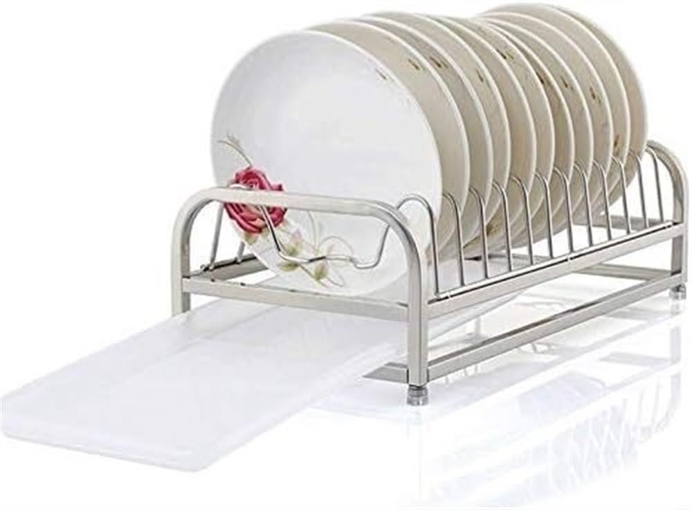 Escurridor de Platos Estante para Platos Cocina Almacenamiento de una Sola Capa Organizador para el hogar Tazón Rejilla para escurrir Platos Estante Soporte para Platos de Acero Inoxidable R