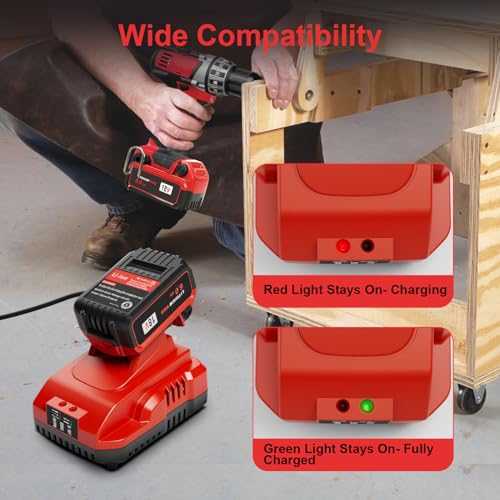 Image of KOOMICY 2Pack 18V 6.0Ah Batteries Replacement for Milwaukee M-18 Battery and 1 Charger Set