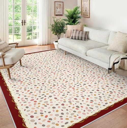 Tapis de salon abstrait imprimé pois multicolore 200x300 - 4