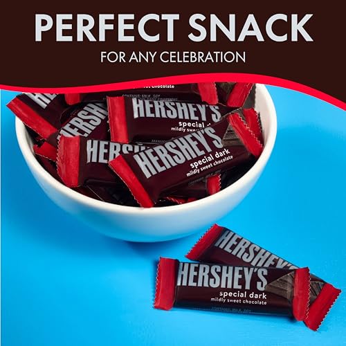 Chain & Jo Sweets Hershys Special Dark Mildly Sweet Chocolate - 2 Pounds Approx 70 Halloween Candy Bulk Individually Wrapped - Dark Chocolate Hershys Snack Size Candy Bars thumb #6