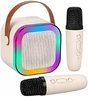 Karaoke com 2 Microfones Recarregáveis e Modos de Voz Divertidos para Crianças - Portátil e Ideal para Diversão Musical Infantil - Premium