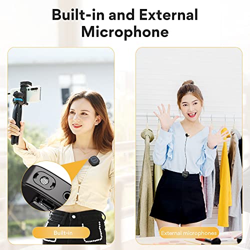 Image of MAONO Compact Wireless Lavalier Microphone, 2.4GHz Dual Lapel Mics with Real-time Monitoring, Gain Adjustment and Mute for Interview, Vlogging, Live Streaming, Phone, Camera (WM820 A2)
