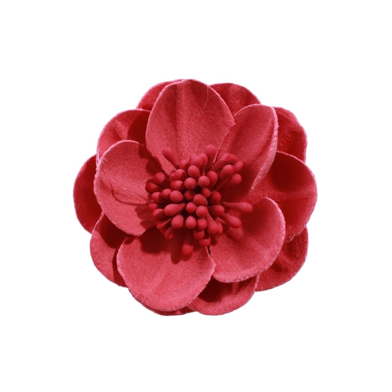 LOVSSU Fabric Flowers 10PCS 5CM Artificial Felt Fabric Flowers With Stamen For Wedding Invitation Chic Fake Flower For Home Dress Decoration(Coral)